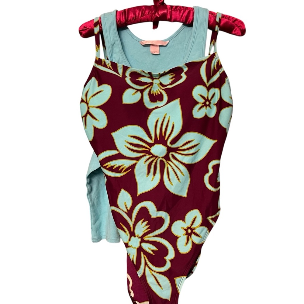 Victoria Secret size 14C Aqua one piece swimsuit with matching tank
